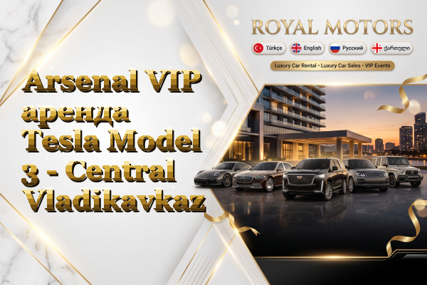 Arsenal VIP аренда Tesla Model 3 - Central Vladikavkaz