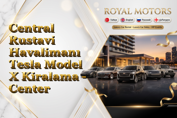 Central Rustavi Havalimanı Tesla Model X Kiralama - Center