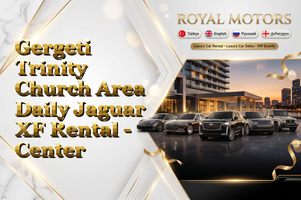 Gergeti Trinity Church Area Daily Jaguar XF Rental - Center