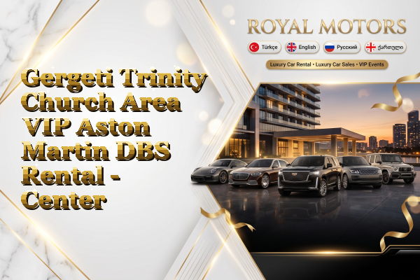 Gergeti Trinity Church Area VIP Aston Martin DBS Rental - Center