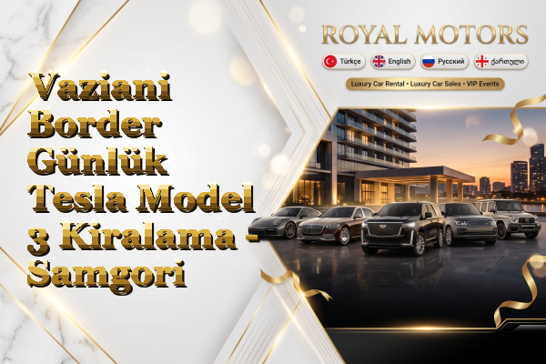Vaziani Border Günlük Tesla Model 3 Kiralama - Samgori