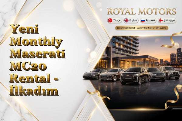 Yeni Monthly Maserati MC20 Rental - İlkadım